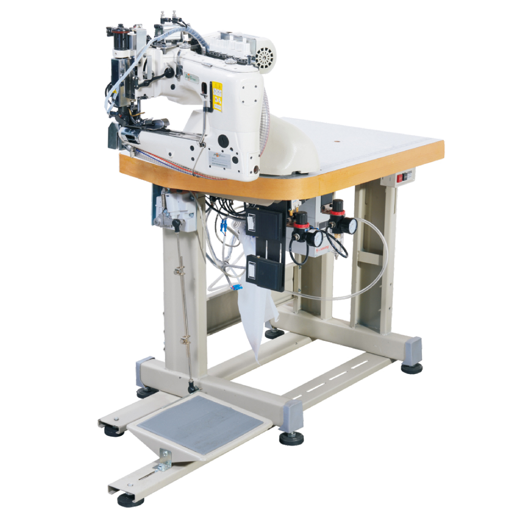 Automatic trimmer thread feed-off-the-armthree-needle chain stitch machine